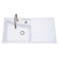 Astracast OO15WHNEXSKR Onesto 1.5 Bowl Right Hand Drainer Ceramic Sink in White