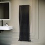 Black Vertical Wave Designer Single Panel Radiator 1600 x 470mm - Opala