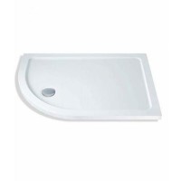 Claristone White Left Hand Shower Tray & Waste - 900 x 760mm