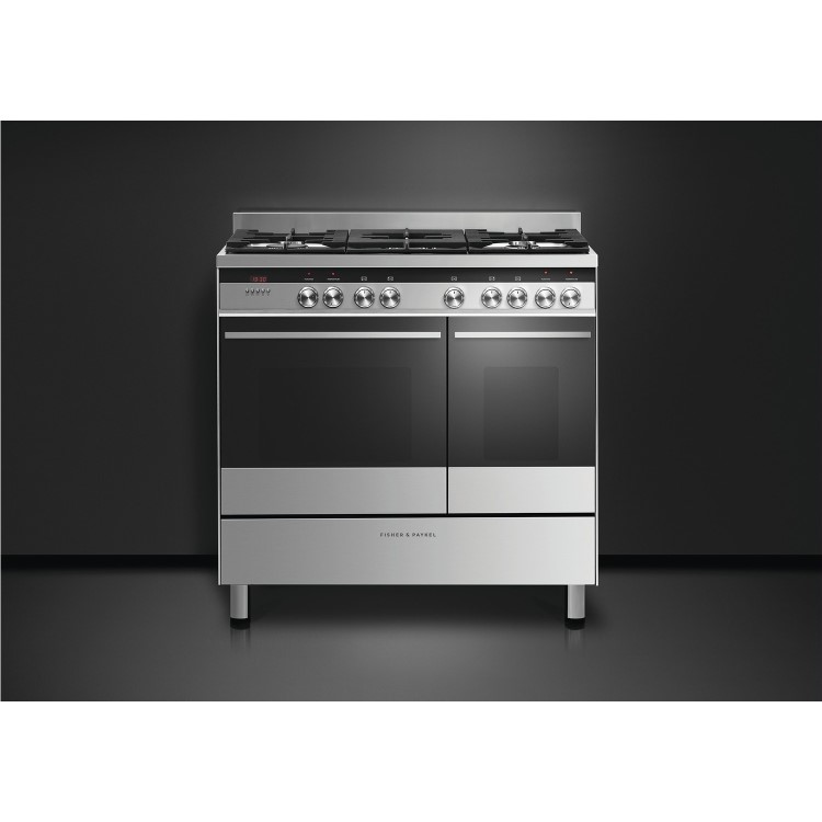 Refurbished Fisher & Paykel OR90L7DBGFX1 90cm Double Oven Dual Fuel Range Cooker Stainless Steel