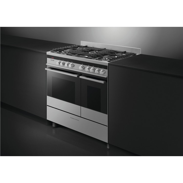 Refurbished Fisher & Paykel OR90L7DBGFX1 90cm Double Oven Dual Fuel Range Cooker Stainless Steel