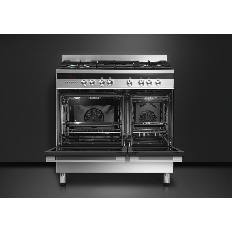 Refurbished Fisher & Paykel OR90L7DBGFX1 90cm Double Oven Dual Fuel Range Cooker Stainless Steel