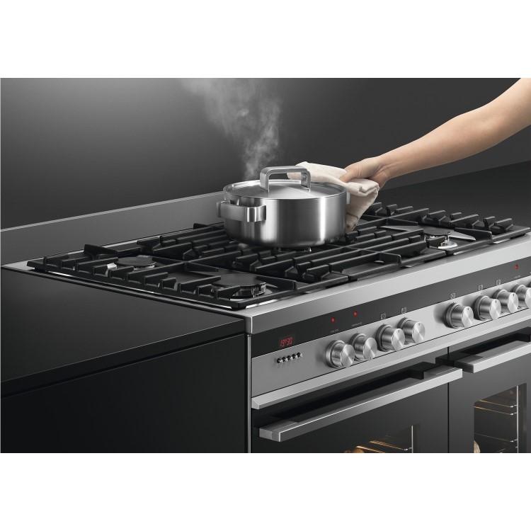 Refurbished Fisher & Paykel OR90L7DBGFX1 90cm Double Oven Dual Fuel Range Cooker Stainless Steel