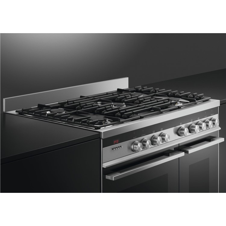 Refurbished Fisher & Paykel OR90L7DBGFX1 90cm Double Oven Dual Fuel Range Cooker Stainless Steel