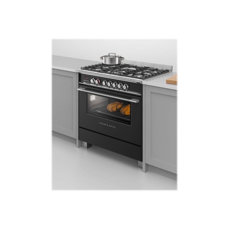 Fisher & Paykel Classic 90cm Single Oven Dual Fuel Range Cooker - Black