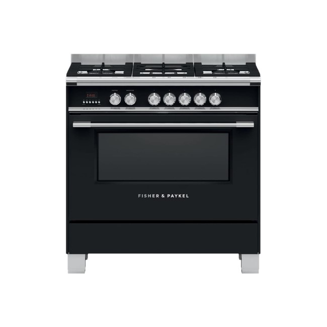 Fisher & Paykel Classic 90cm Single Oven Dual Fuel Range Cooker - Black