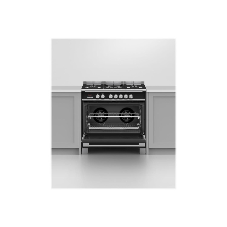 Fisher & Paykel Classic 90cm Single Oven Dual Fuel Range Cooker - Black