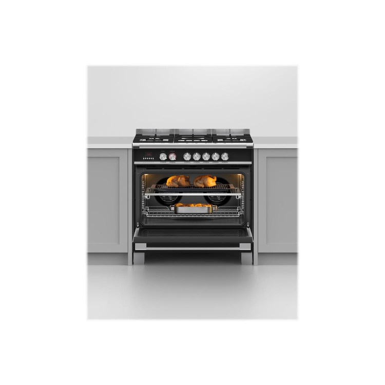 Fisher & Paykel Classic 90cm Single Oven Dual Fuel Range Cooker - Black