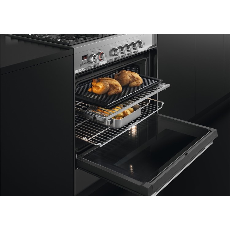 Fisher & Paykel Contemporary 90cm Single Oven Dual Fuel Range Cooker - Stainless Steel