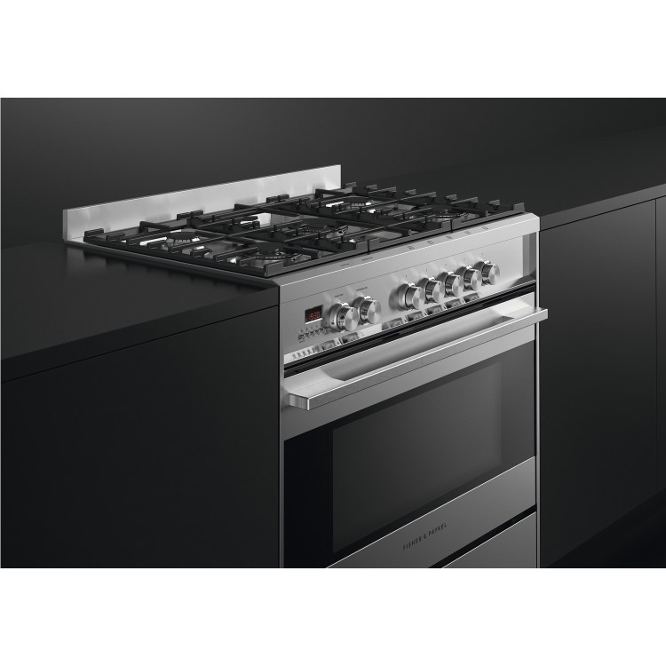 Fisher & Paykel Contemporary 90cm Single Oven Dual Fuel Range Cooker - Stainless Steel