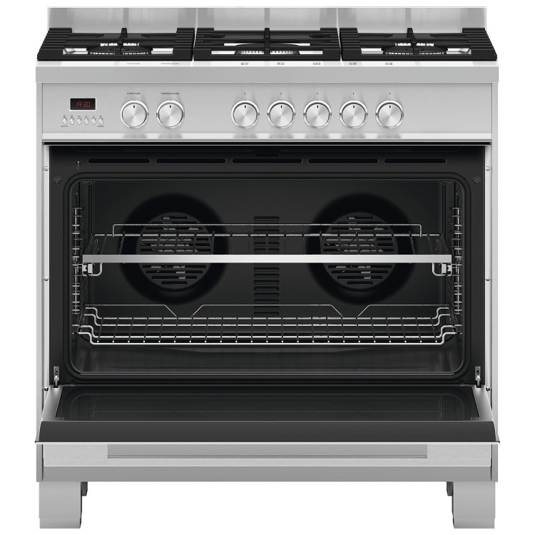 Fisher & Paykel Contemporary 90cm Single Oven Dual Fuel Range Cooker - Stainless Steel