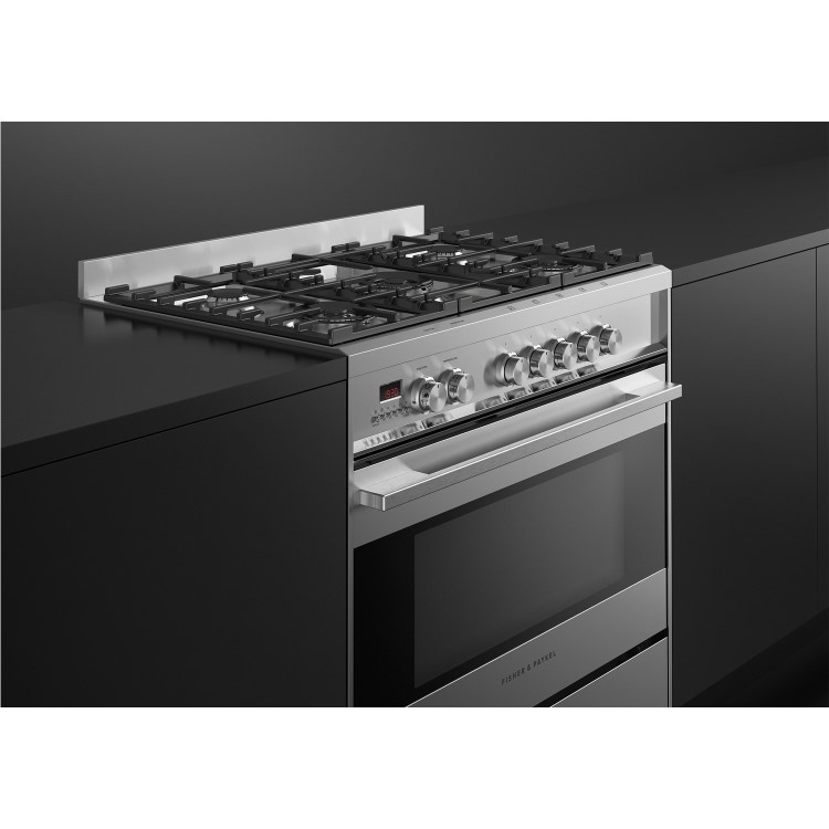 Fisher & Paykel Contemporary 90cm Single Oven Dual Fuel Range Cooker - Stainless Steel