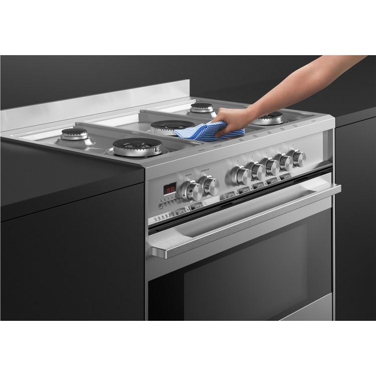 Fisher & Paykel Contemporary 90cm Single Oven Dual Fuel Range Cooker - Stainless Steel