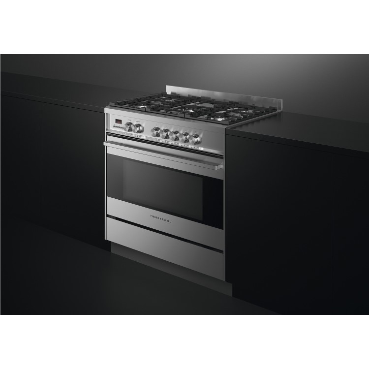Fisher & Paykel Contemporary 90cm Single Oven Dual Fuel Range Cooker - Stainless Steel