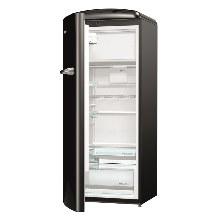 Gorenje ORB153BK-L 60cm Wide Left Hinge Retro Style Freestanding Fridge - Black