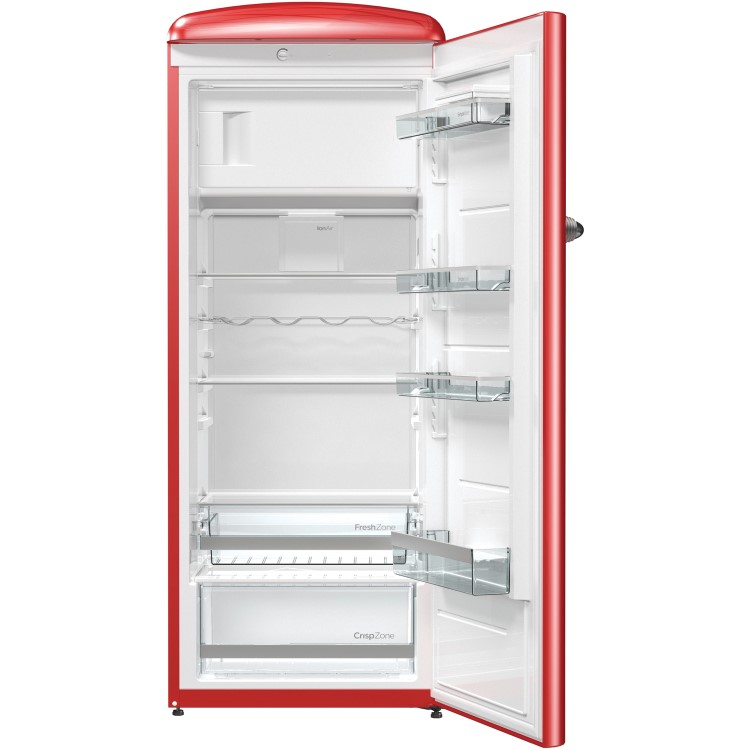 Gorenje ORB153RD 60cm Wide Right Hinge Retro Style Freestanding Fridge - Fiery Red