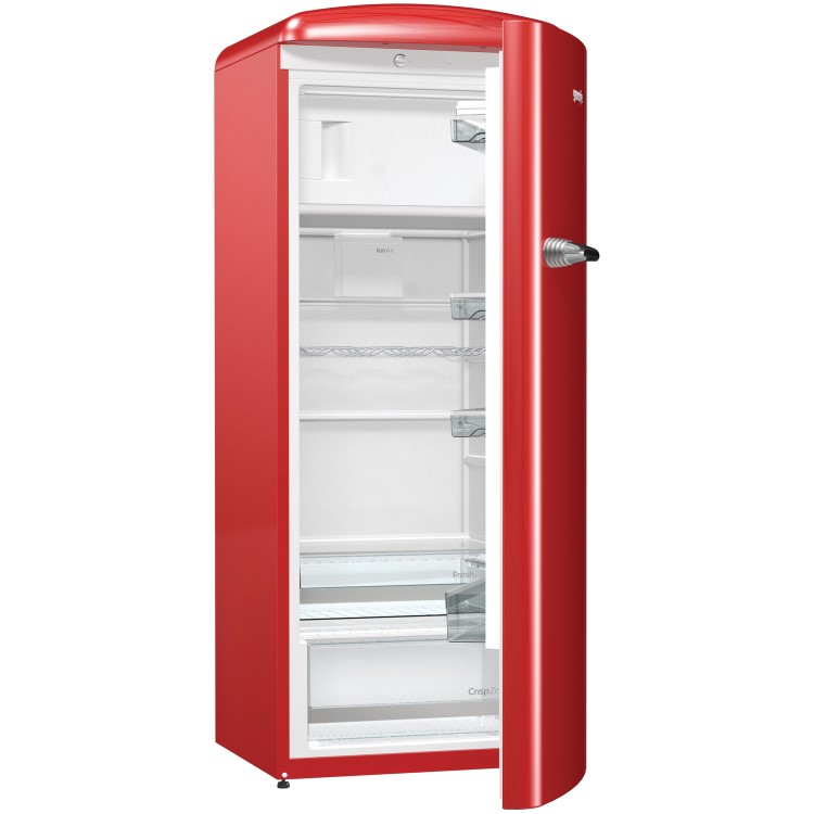 Gorenje ORB153RD 60cm Wide Right Hinge Retro Style Freestanding Fridge - Fiery Red