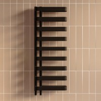 Black Designer Curved Towel Radiator 1300 x 500mm - Ordos Black Designer Curved Towel Radiator 1300 x 500mm - Ordos
