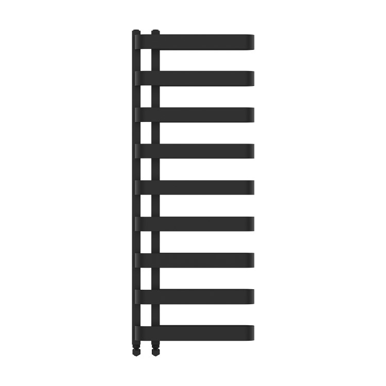 Black Designer Curved Towel Radiator 1300 x 500mm - Ordos