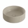 Matt Beige Round Countertop Basin Fluted 360mm - Oregon