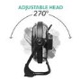Refurbished electriQ 12-inch Rechargeable Quiet DC Floor Fan - Versatile Metal Body for Indoor Outdoor and Commercial Use - Black