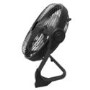 Refurbished electriQ 12-inch Rechargeable Quiet DC Floor Fan - Versatile Metal Body for Indoor Outdoor and Commercial Use - Black