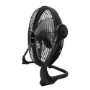 Refurbished electriQ 12-inch Rechargeable Quiet DC Floor Fan - Versatile Metal Body for Indoor Outdoor and Commercial Use - Black