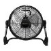 electriQ 12-inch Rechargeable Metal Body Quiet DC Floor Fan - Indoor & Outdoor Use - Black
