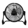 electriQ 12-inch Rechargeable Metal Body Quiet DC Floor Fan - Indoor & Outdoor Use - Black