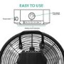 Refurbished electriQ 12-inch Rechargeable Quiet DC Floor Fan - Versatile Metal Body for Indoor Outdoor and Commercial Use - Black