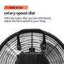electriQ 12-inch Rechargeable Metal Body Quiet DC Floor Fan - Indoor & Outdoor Use - Black