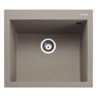 Rangemaster Oridian Single Bowl Inset Granite Kitchen Sink - Pebble