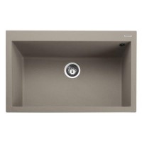 Rangemaster Oridian Single Bowl Inset Granite Kitchen Sink - Pebble