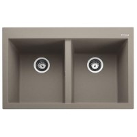 Rangemaster Oridian 2 Bowl Inset Granite Kitchen Sink - Pebble
