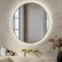 ORIBB600 Round Brass Backlit Heated Bathroom Mirror with Lights 600mm – Orion