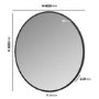 Round Black Backlit Heated Bathroom Mirror with Lights 600mm – Orion