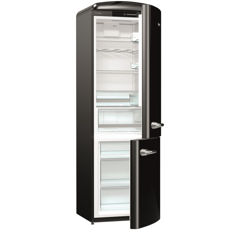 Gorenje ORK193BK 70/30  Retro Freestanding Fridge Freezer - 194 cm - Right Hand - Black