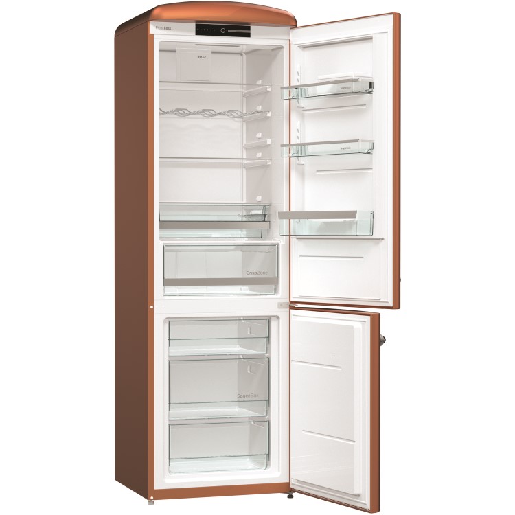 Gorenje ORK193CR Retro Freestanding Fridge Freezer - 194 cm - Right Hand - Copper