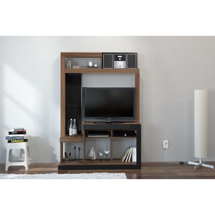 Birela Orka Entertainment Unit in Walnut and Black