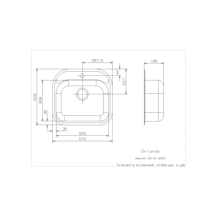 Reginox ORLANDO-L Large 1.0 Bowl Integrated Stainless Steel Sink With Tap Deck