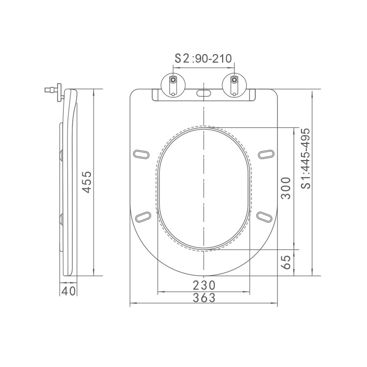 White Round Soft Close Toilet Seat with Quick Release - Oregon