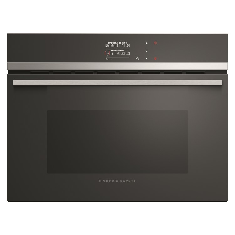 Fisher & Paykel Series 9 Combination Fan and Steam Oven - Black Glass