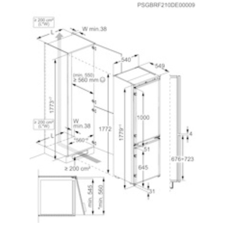 AEG Series 7000 257 Litre 70/30 Integrated Fridge Freezer