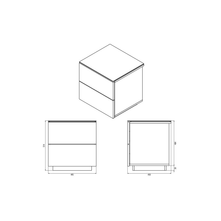UK-CF Oslo Drawer Gloss Black Storage Unit