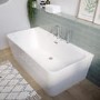 GRADE A2 - Freestanding Double Ended Back to Wall Bath 1500 x 740mm - Oslo