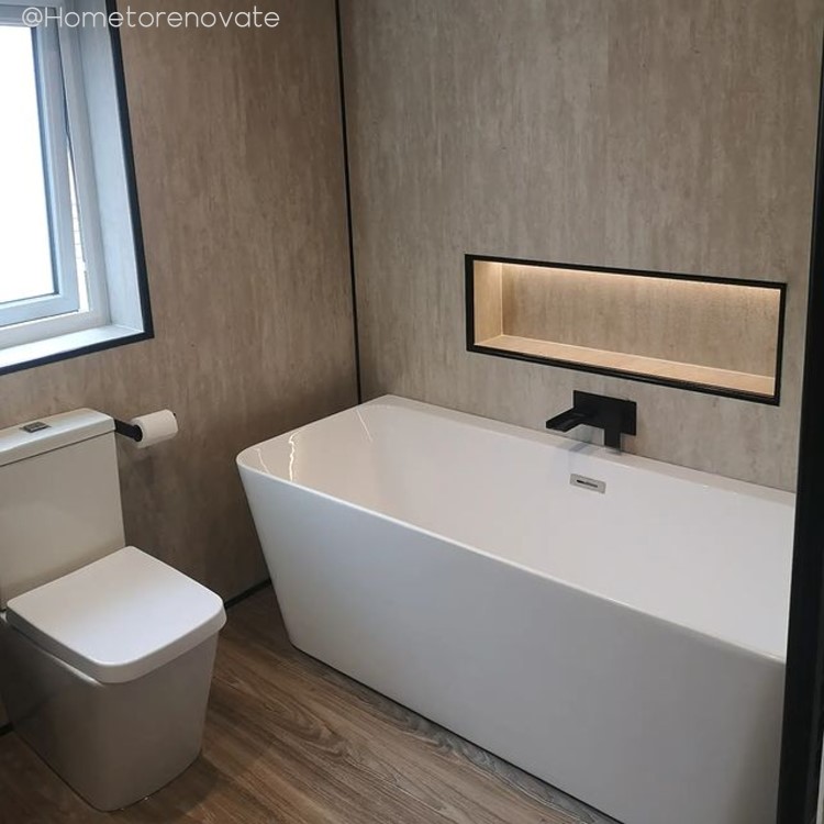 GRADE A2 - Freestanding Double Ended Back to Wall Bath 1500 x 740mm - Oslo