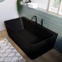 Matt Black Freestanding Double Ended Back to Wall Bath 1700 x 740mm - Oslo