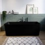 Matt Black Freestanding Double Ended Back to Wall Bath 1700 x 740mm - Oslo