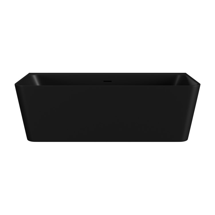 Matt Black Freestanding Double Ended Back to Wall Bath 1700 x 740mm - Oslo