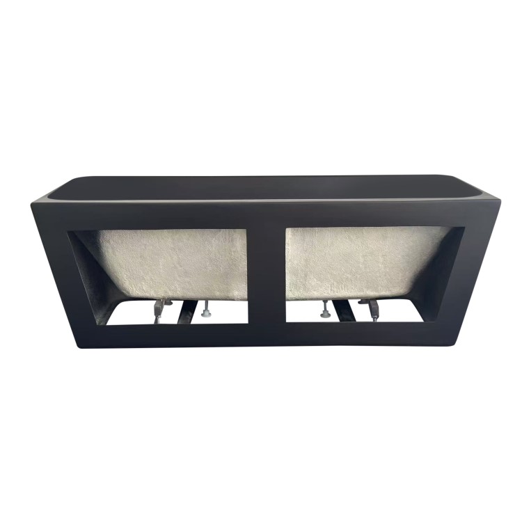 Matt Black Freestanding Double Ended Back to Wall Bath 1700 x 740mm - Oslo